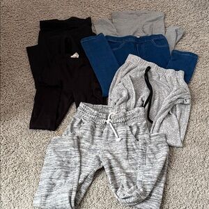Lot of 6 Girls Leggings/Sweatpants 6/6x